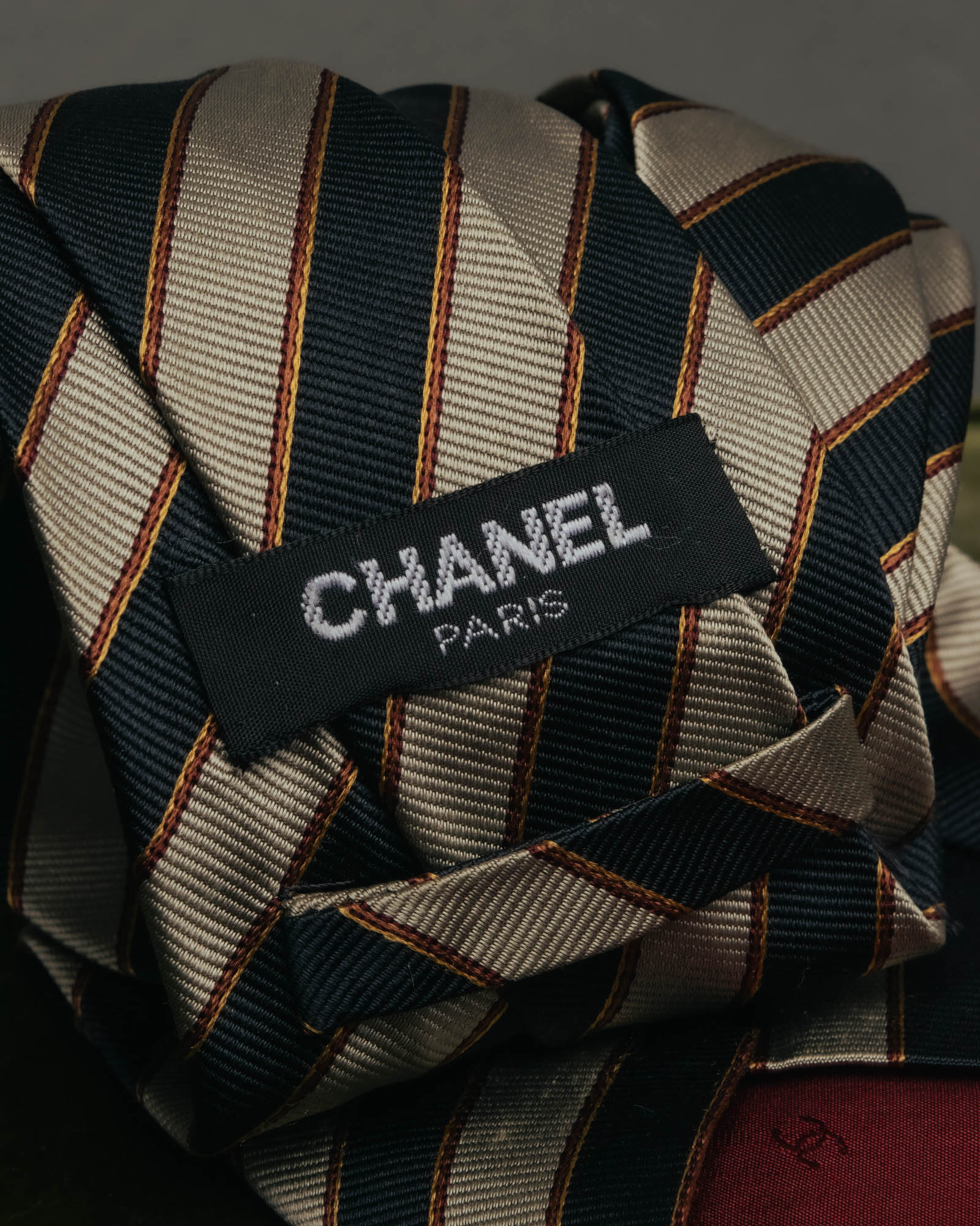 "CHANEL" 90's-00's Classic silk regimental striped tie