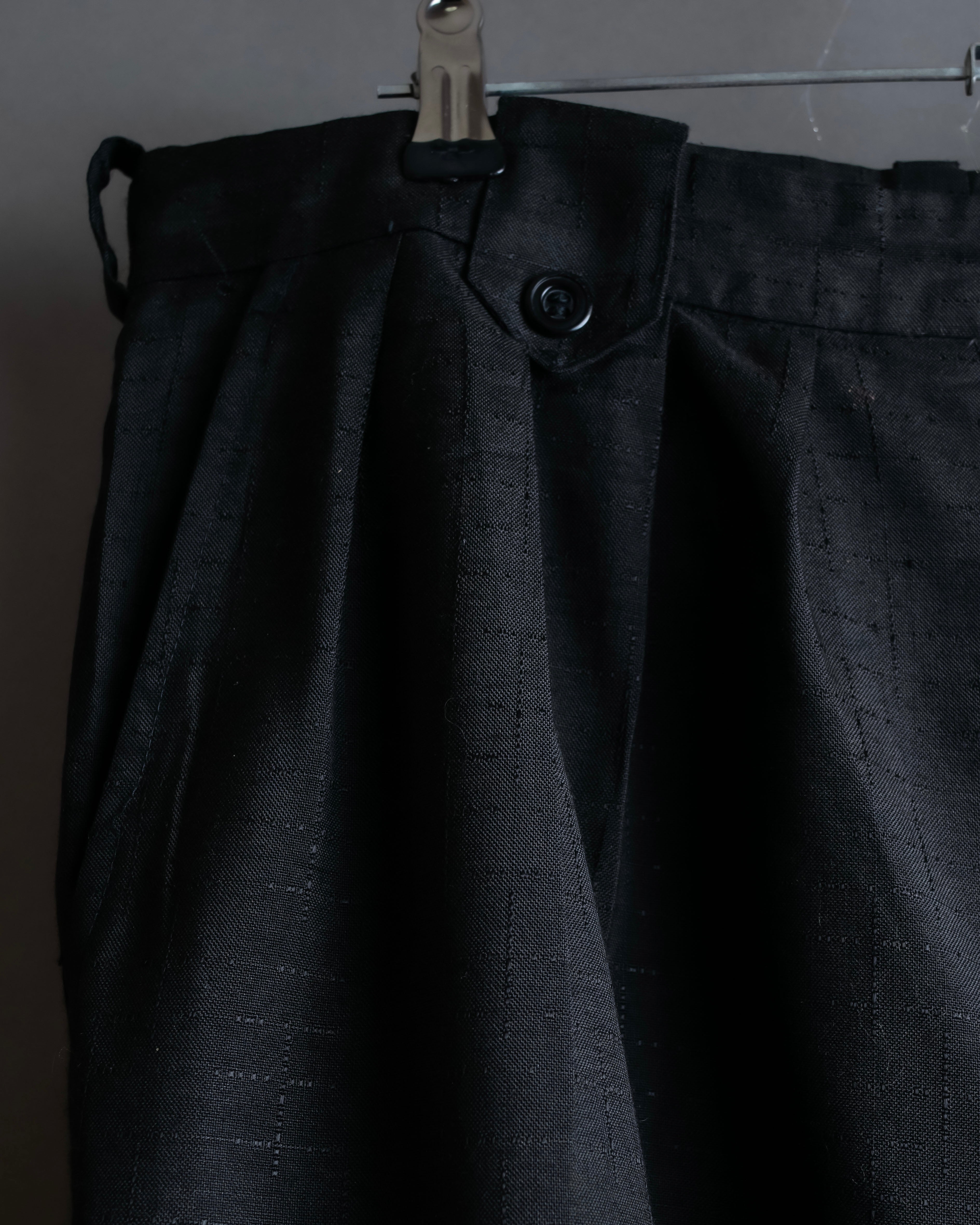 "Vintage 4 tuck shadow check wide tapered slacks"