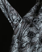"GUCCI" Monotone floral print wrap dress