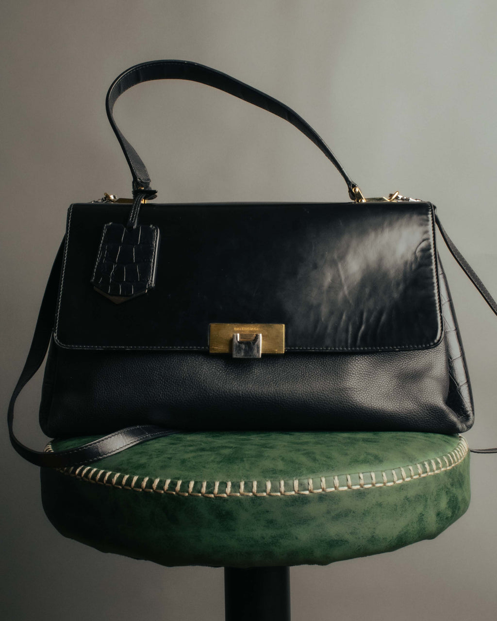 -SPECIAL- “BALENCIAGA” 2013-17 Le dix mixed leather shoulder bag