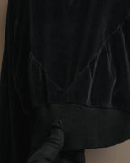 "Véronique Branquinho" 90's-00's Cotton velour v-neck sweatshirt