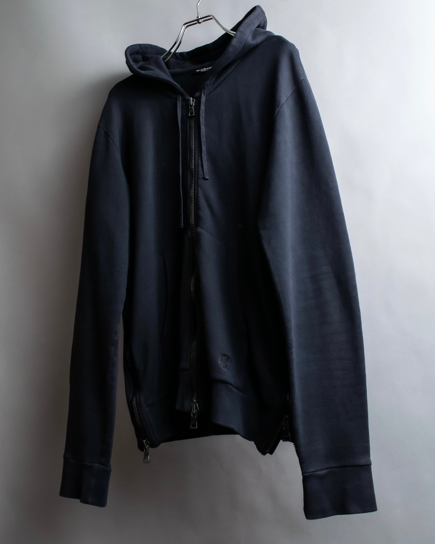 "BALMAIN" Side fastener design oversized double zipper hoodie