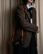 "COMME des GARCONS
HOMME DEUX" Brown checked pattern tailored jacket