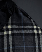 "BURBERRYS" Gold metal button design check pattern wool shirt