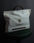 -SPECIAL- "GUCCI"  1980-1986's Inherited model grained leather bamboo bag