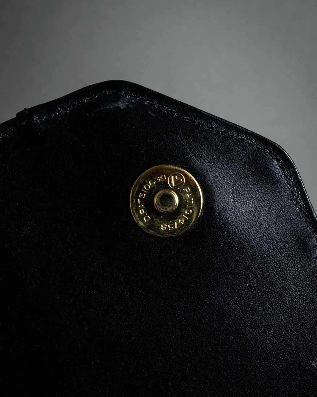 "Christian Dior" 70's-80's Radial drape design gold chain leather shoulder bag