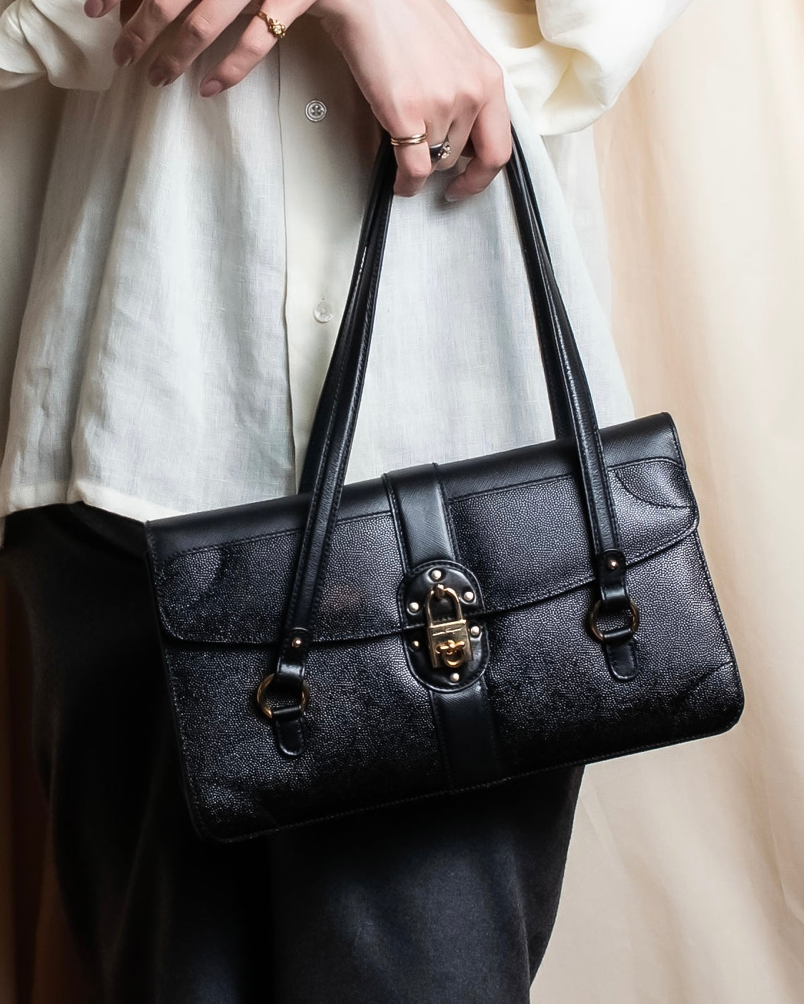 "Salvatore Ferragamo" Key-shaped Gancini motif design leather bag