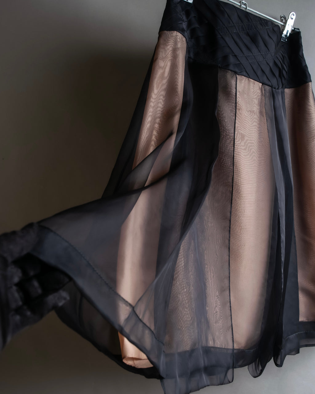 "CELINE" See-through layered design shirt & skirt set up