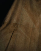 "CECCHI LINEA PELLE" 90’s Suede leather floral cutwork hem skirt