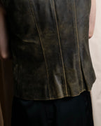"CHANEL" 2000AW Karl Lagerfeld period calf leather vest