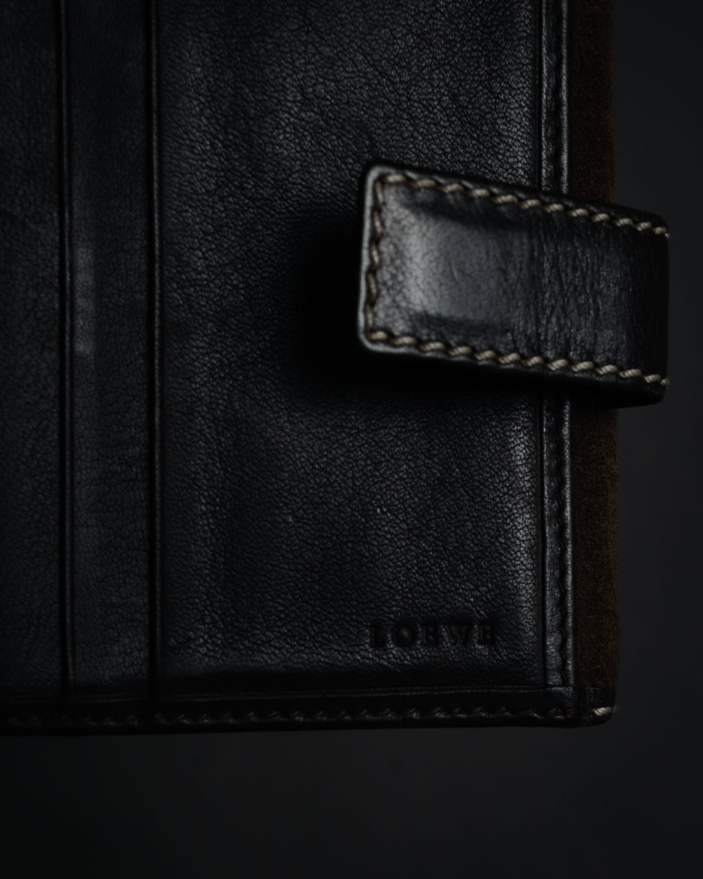 "LOEWE" 90’s-00’s suede anagram compact wallet