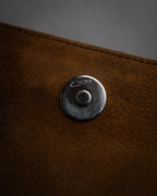 “Salvatore Ferragamo” 90’s-00’s Gancini suede shoulder bag