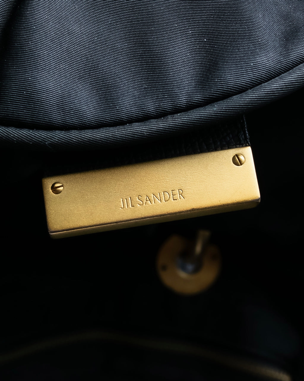 “JIL SANDER” Gold buckle 2 way nylon hand bag