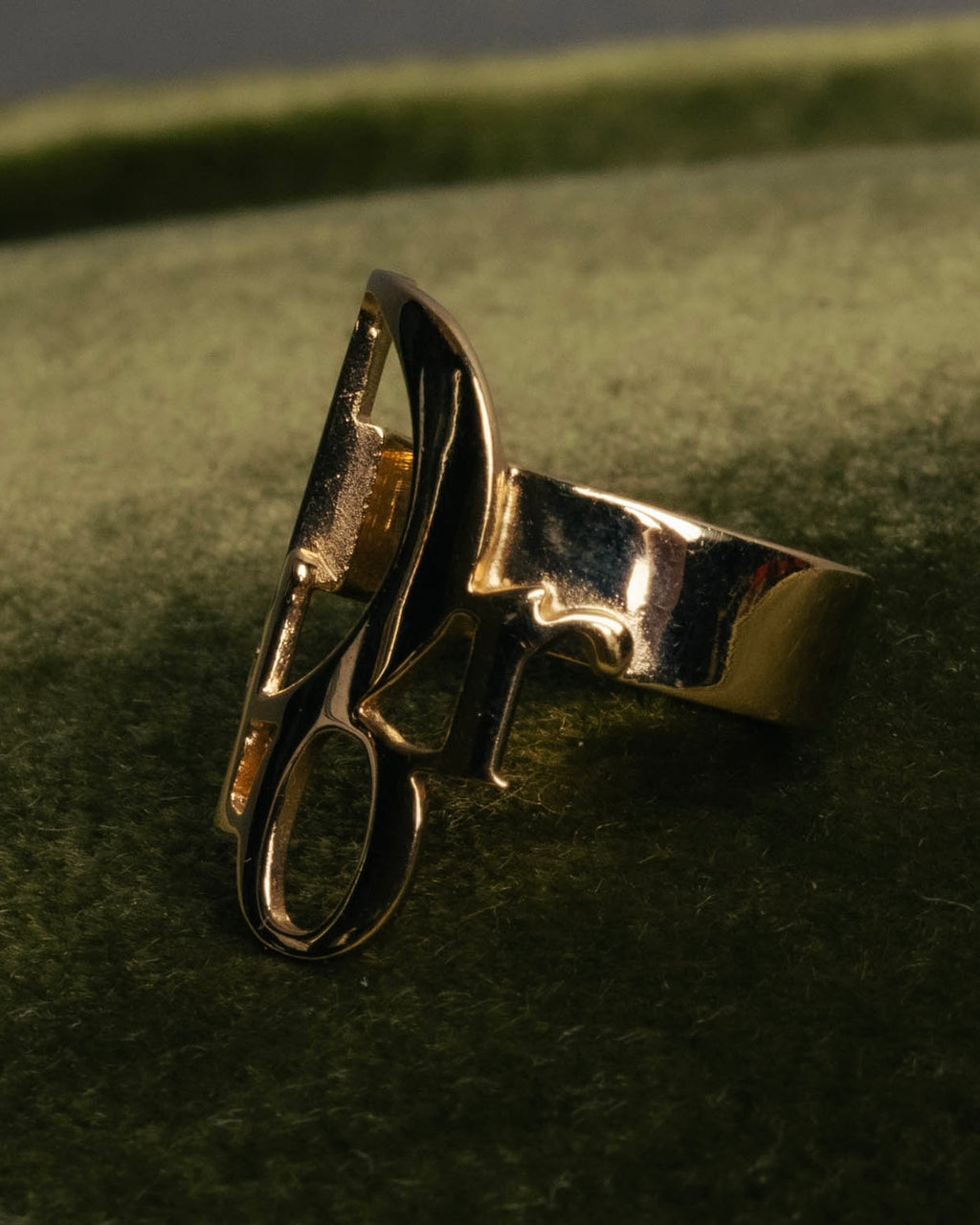 "Christian Dior" 00's Openwork Dior logo gold ring