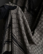 "GUCCI" GG monogram &amp; check pattern fringe large stole