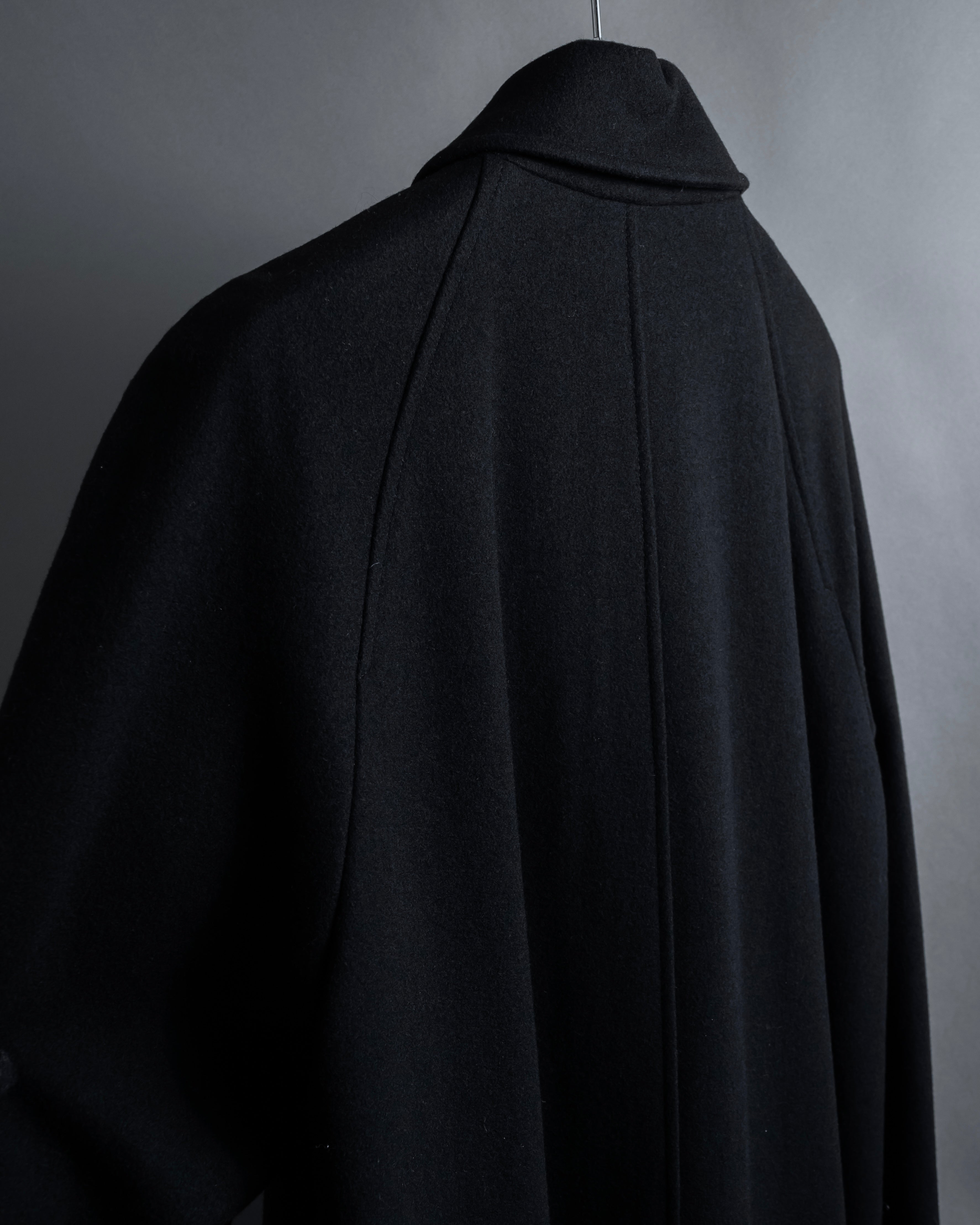 "CELINE" Hedi Slimane period metal buckle design long coat