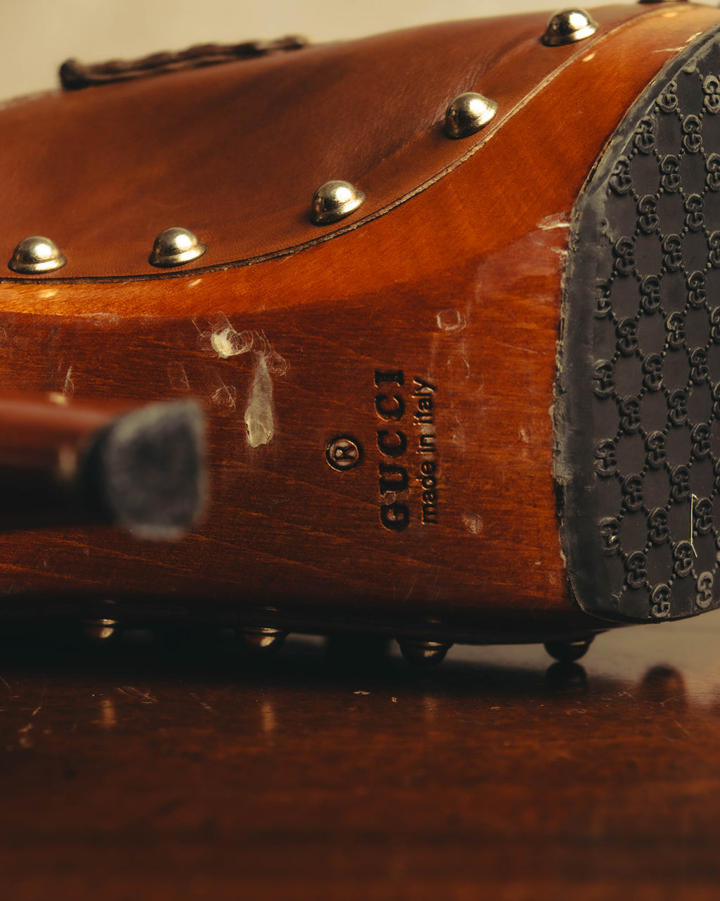 “GUCCI” 00’s Bamboo tassel studded platform mules