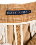 RALPH LAUREN/ Corduroy Cuffed Wide Trousers Brown