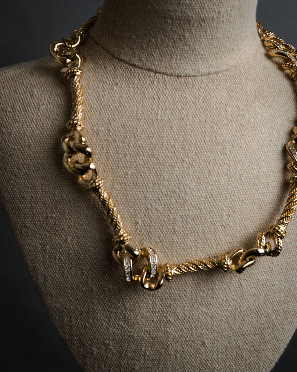 “Christian Dior” 90’s Crystal knot rope necklace
