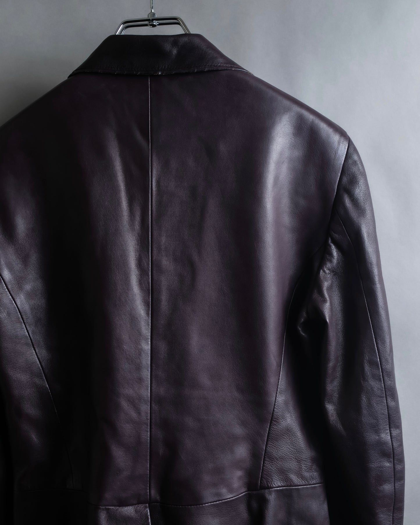 "GUCCI" Cutting design leather tailored jacket