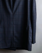 "BURBERRYS" Micro check pattern metal button blazer