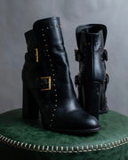 "MCQ Alexander McQueen" Studded design belted heel boots