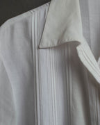 -SPECIAL- “Christian Dior” 90’s-00’s pleated bib dress shirt