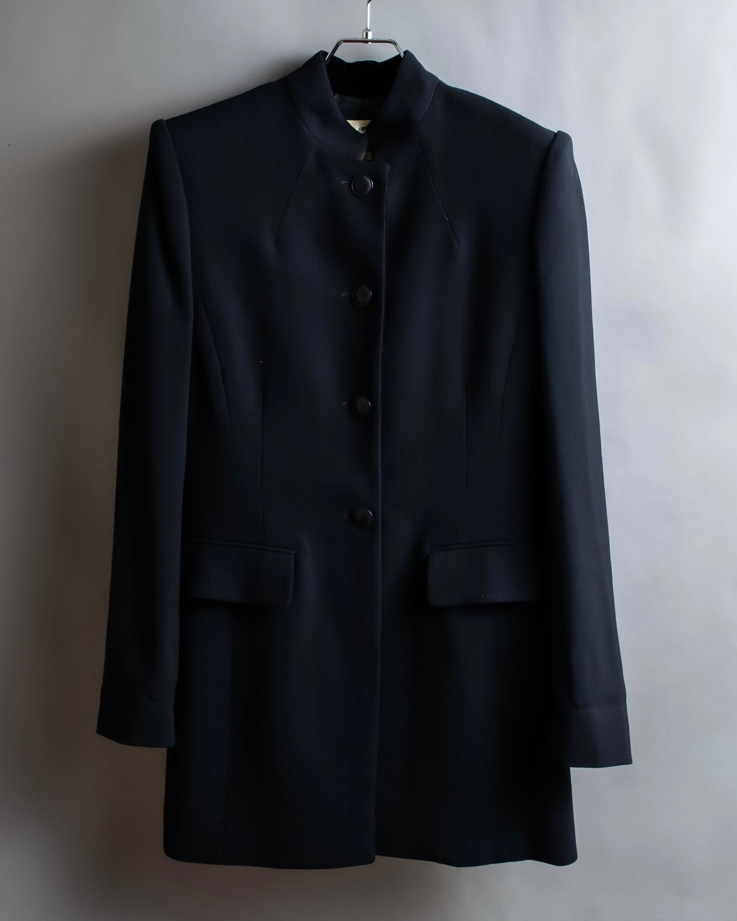 "HERMES" Darted shape no collar back zip jacket