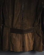 "GUCCI"Mid 2000s suede & smooth leather combination tailored jacket