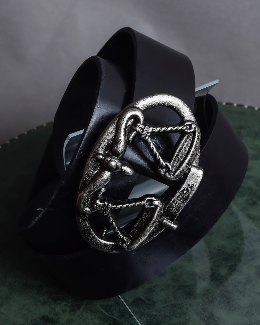 "Dolce & Gabbana" Libra motif silver buckle leather belt