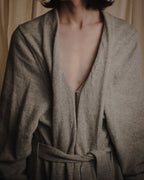 "Maison Margiela" 17AW belted gown knit coat