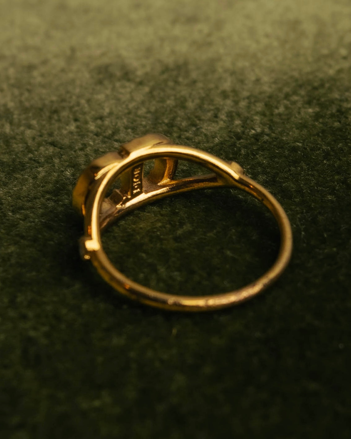 "Christian Dior" 00's-10's Sparkling rhinestone logo ring