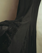 "HIROKO KOSHINO PRET" 90's-00's Elegant lace panel sleeveless maxi dress