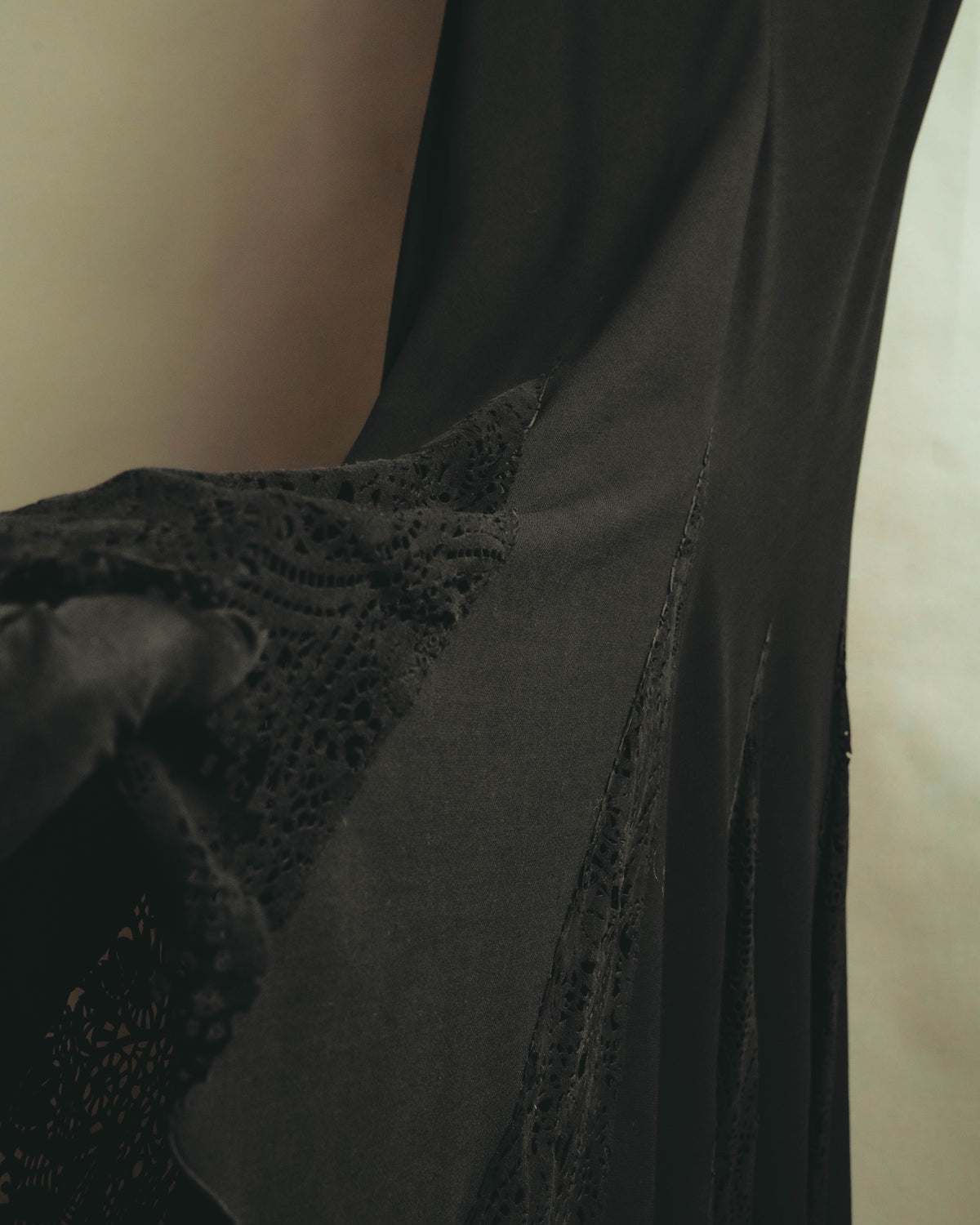 "HIROKO KOSHINO PRET" 90's-00's Elegant lace panel sleeveless maxi dress