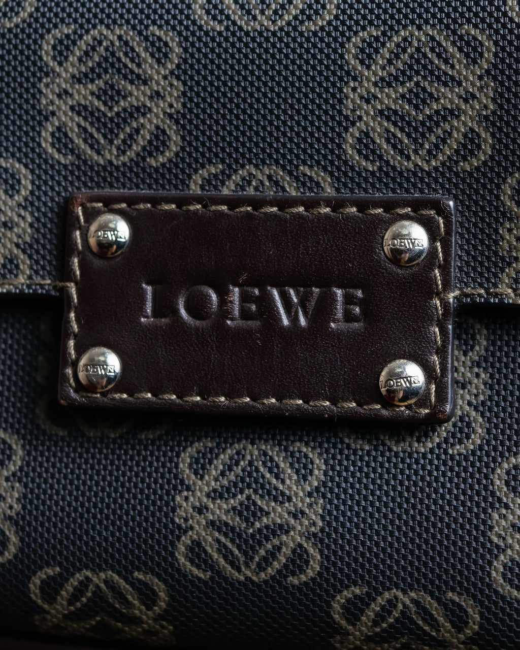 "LOEWE" Repeated anagram pattern outside pocket detail hobo bag