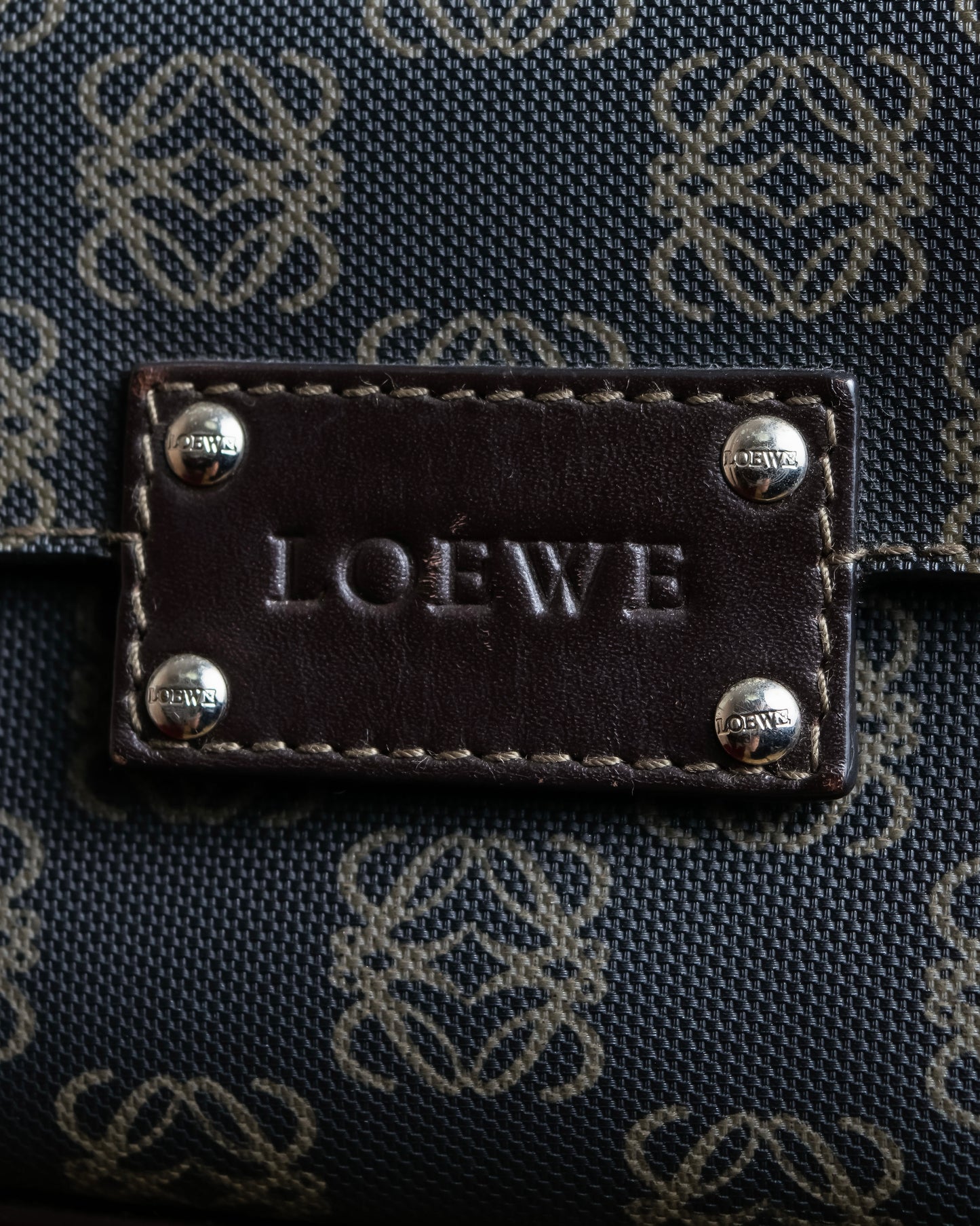 "LOEWE" Repeated anagram pattern outside pocket detail hobo bag