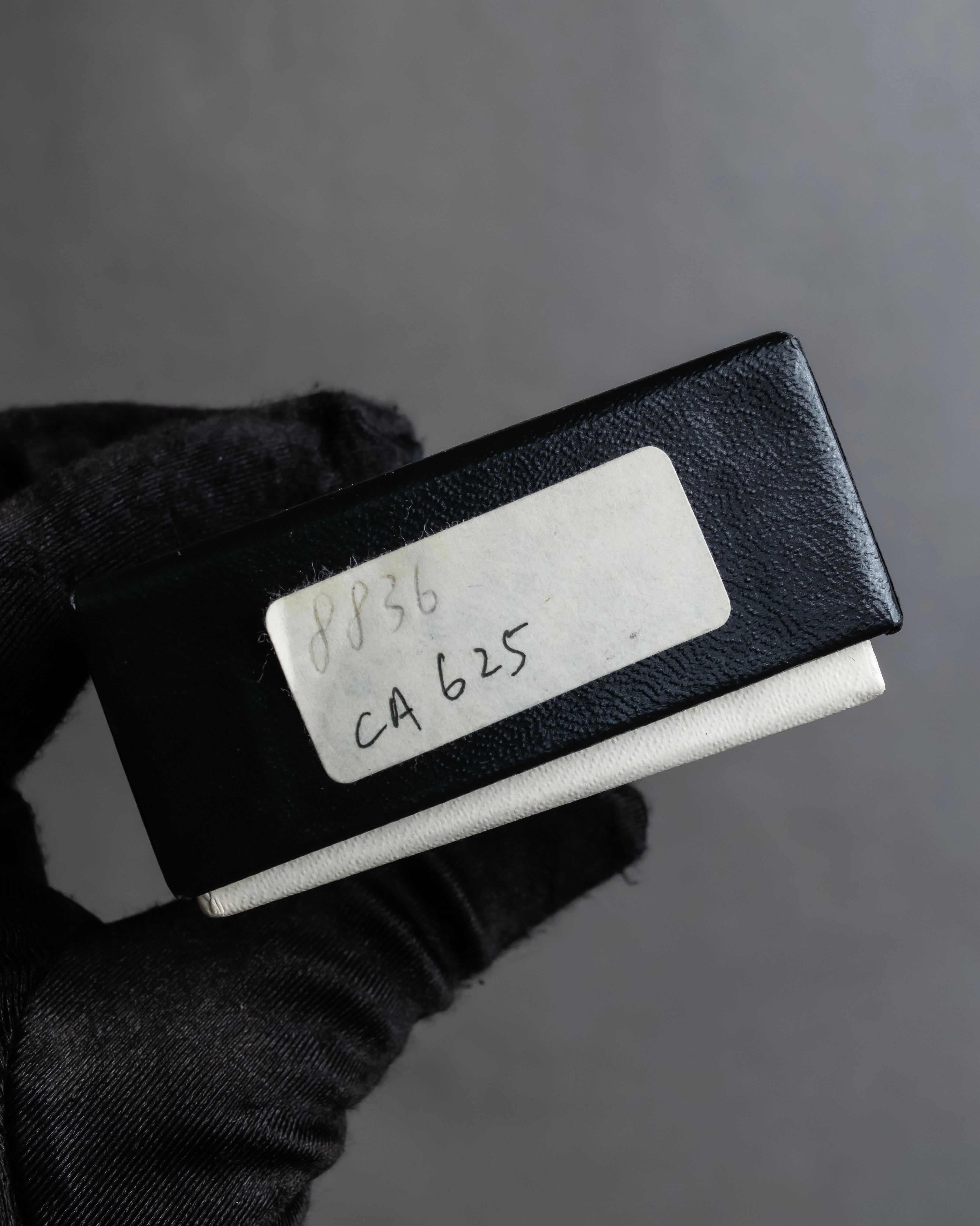 "CHANEL" 97AW Karl Lagerfeld double C logo rhinestone design ring