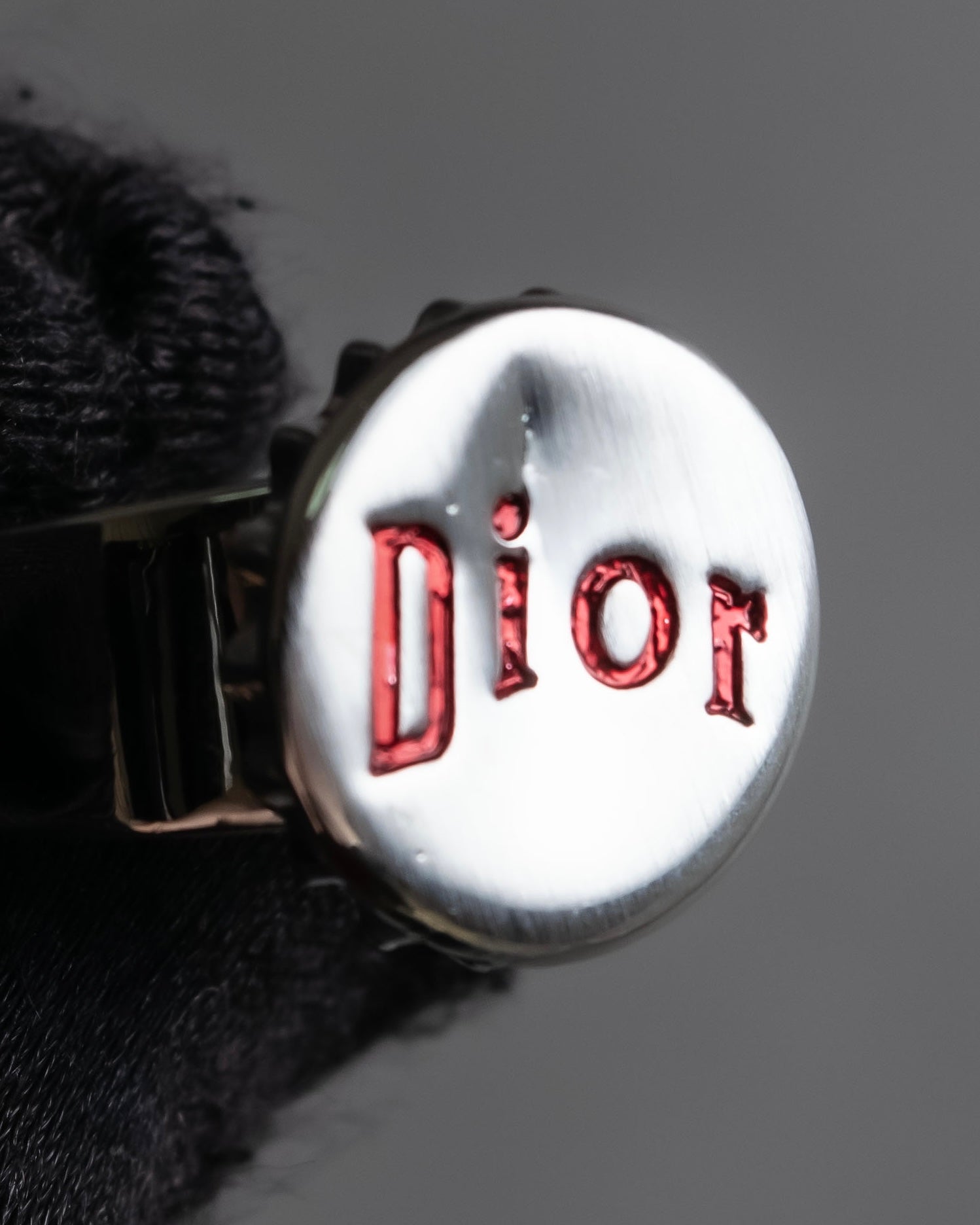 "Christian Dior" Logo lettering engraved silver ring