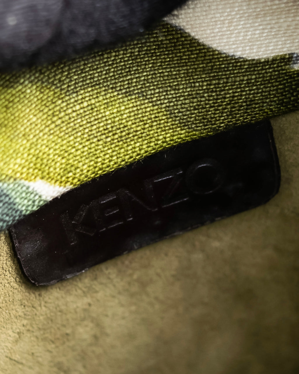 "KENZO" Camouflage design drawstring leather bag
