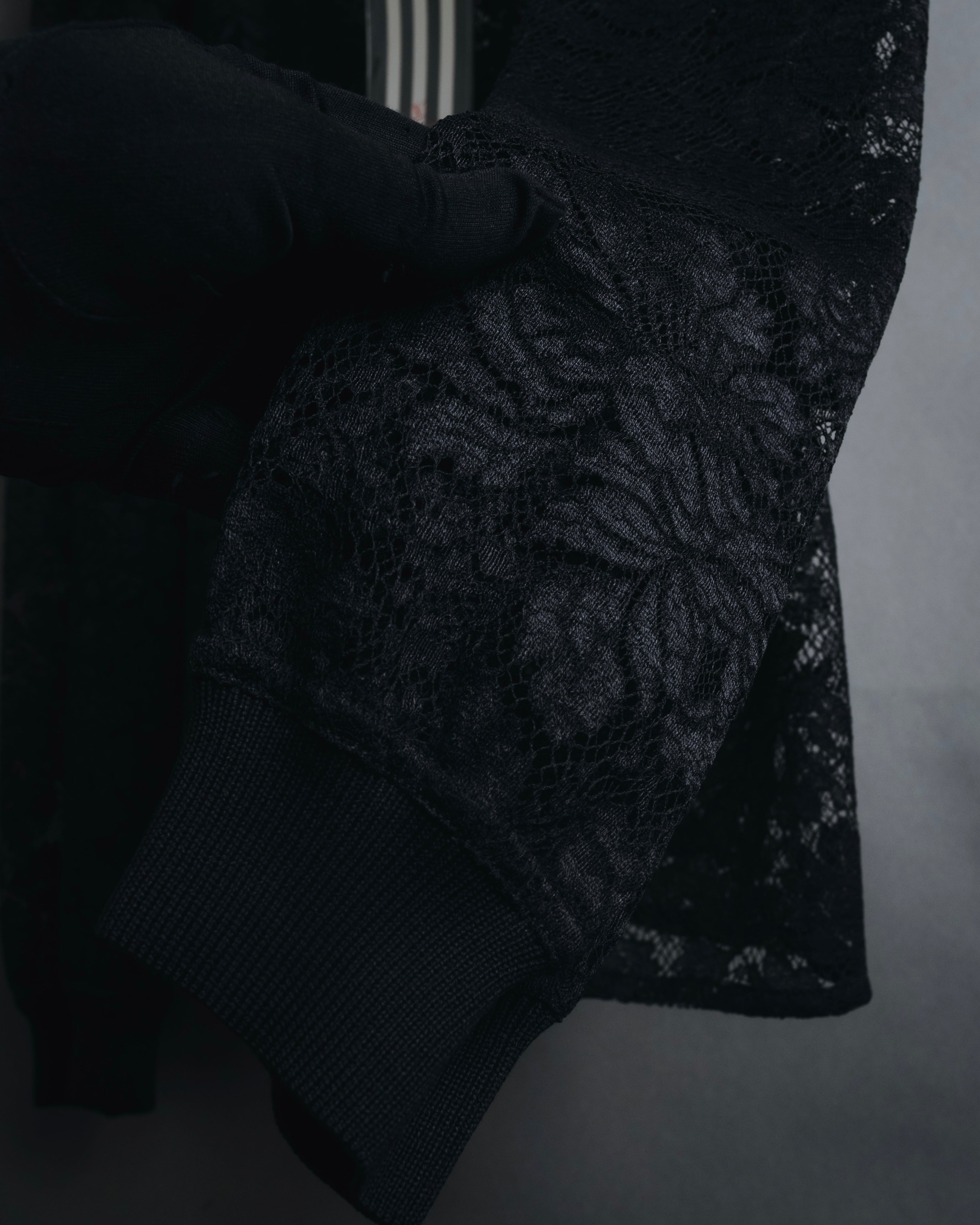 "VALENTINO MISS V" Late 80s botanical lace polo shirt