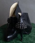 Alexandar McQueen" Studs & belt design heel boots