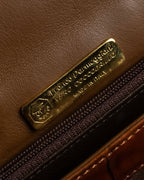 "Franco Parmiggiani" Turn lock design crocodile texture hand bag