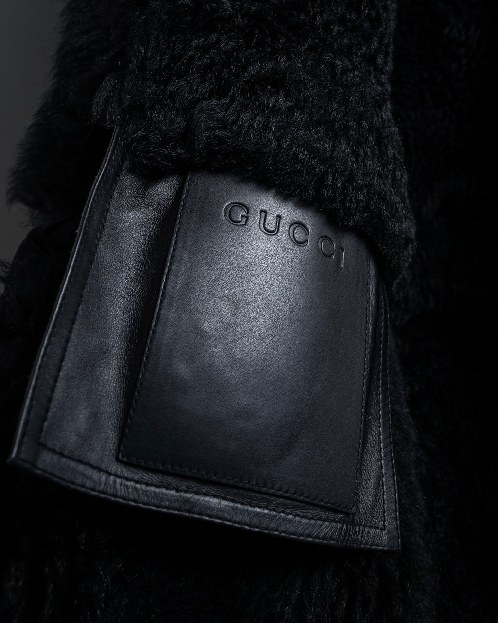 -SPECIAL- "GUCCI" 90's-00's Leather combination fur long coat