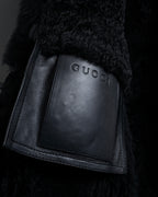 -SPECIAL- "GUCCI" 90's-00's Leather combination fur long coat