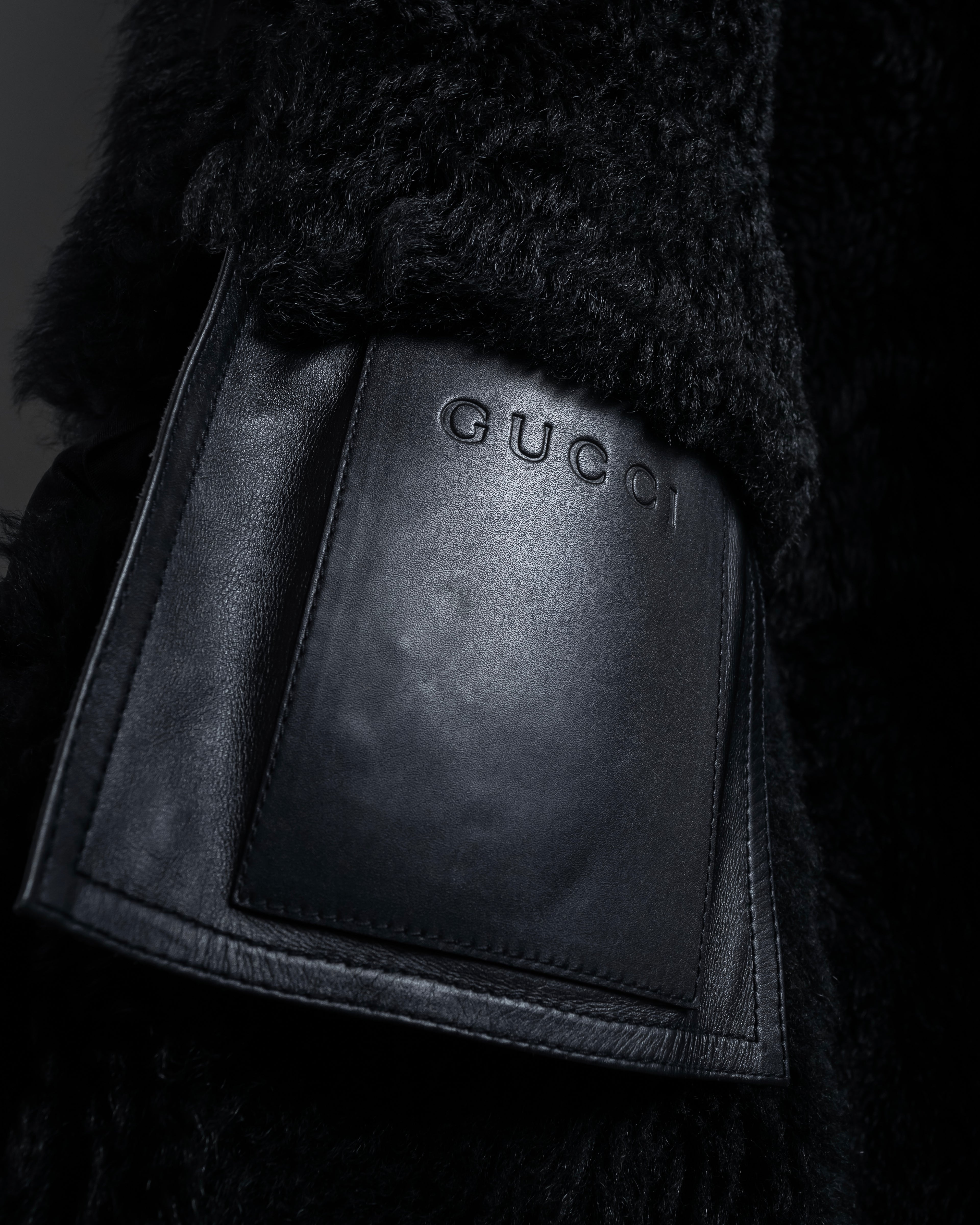 -SPECIAL- "GUCCI" 90's-00's Leather combination fur long coat