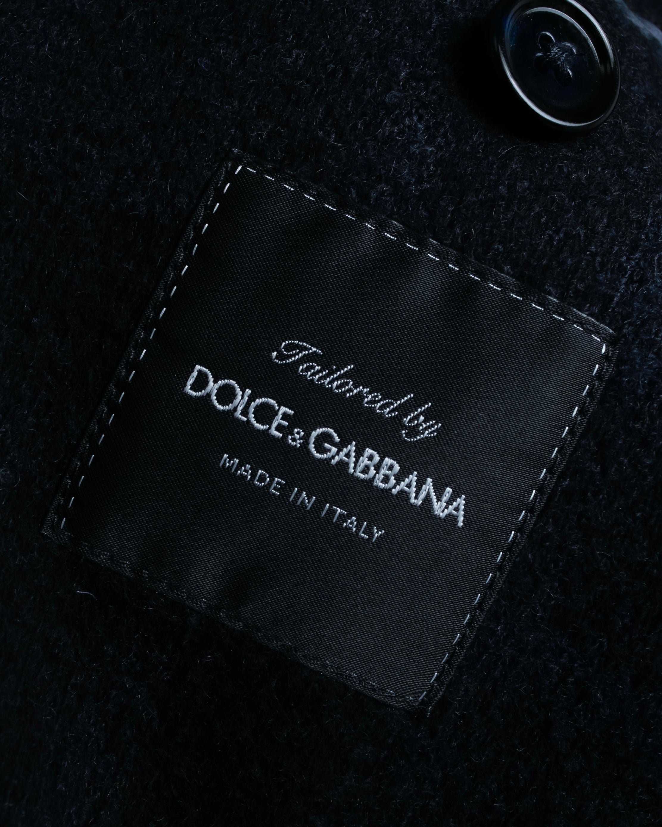 "DOLCE & GABBANA" Double-breasted bejeweled button check pattern jacket
