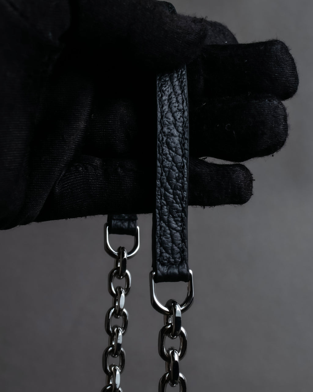 "MAISON MARGIELA" Grained leather chain wallet bag
