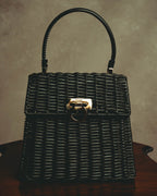–SPECIAL– "Salvatore Ferragamo" 90's-00's Sculptural basket top-handle handbag