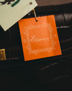 -SPECIAL- "CRISTIAN FLORENCE" 90's-00's Classic crocodile embossed leather structured top handle bag