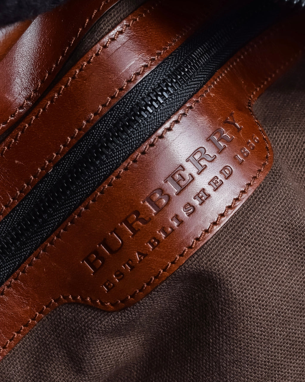 "BURBERRY" Harness detail check canvas leather bag